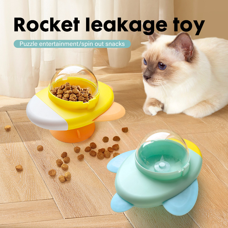 Dog Treat Puzzle Toy - 猫用インタラクティブおもちゃ 回転式 猫犬用漏れ食おもちゃ ペットパズル 暇つぶしおもちゃ フードフィーダーディスペンサー