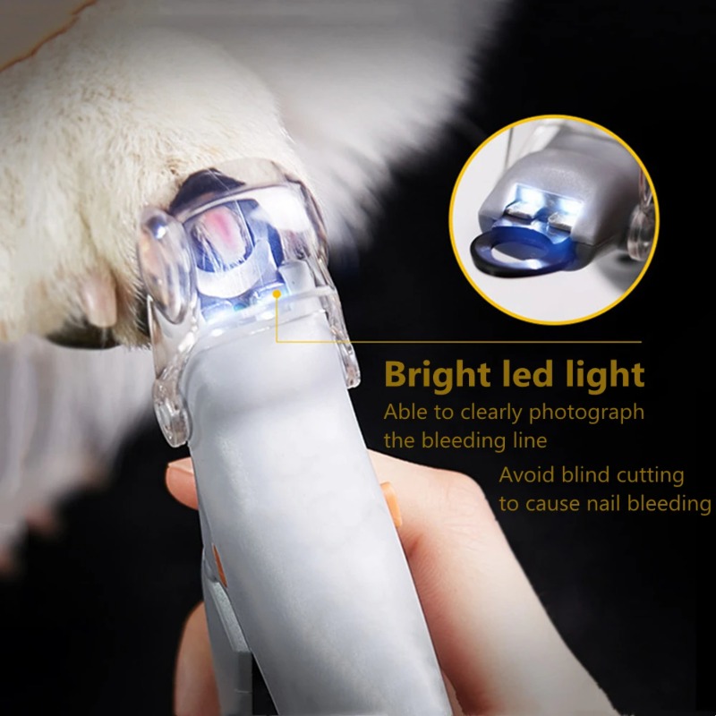 Pet Supplies For Dogs - LEDライト付きペット用爪切り 1個 犬猫専用爪切り 多機能爪トリマー ペットクリーニンググルーミング用品