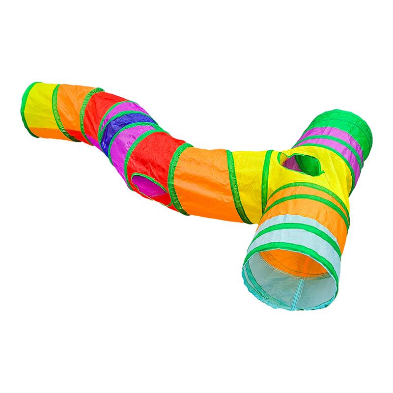 Interactive Cat Toy - 猫用のポータブルT字型チューブとトンネル,インタラクティブなペットのおもちゃ,屋内の動物のおもちゃ