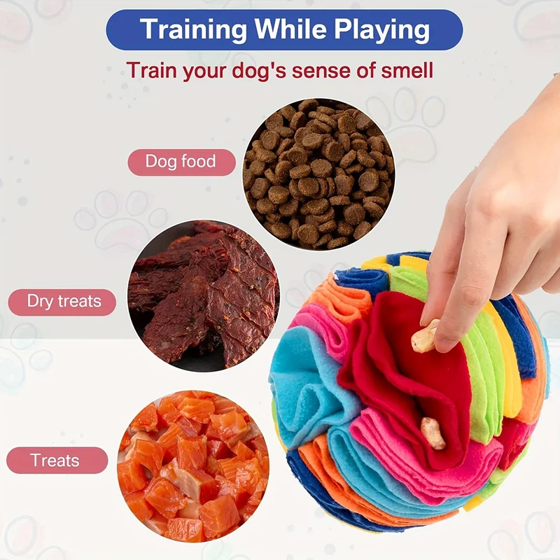 Dog Treat Puzzle Toy - インタラクティブな犬用おもちゃスナッフルボールは、犬の自然な採餌スキルを促進します。大型犬用スナッフルボール犬用パズルおもちゃおやつボール。
