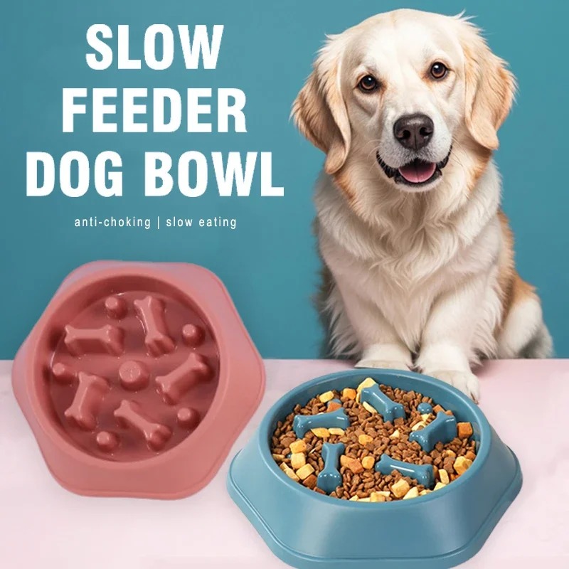 Dog Treat Puzzle Toy - 1個入りスローフィーダー犬用ボウル、窒息防止子犬用フードボウル、滑り止めペット用スローエット食器、犬用パズルフィーダー、小型犬・中型犬用