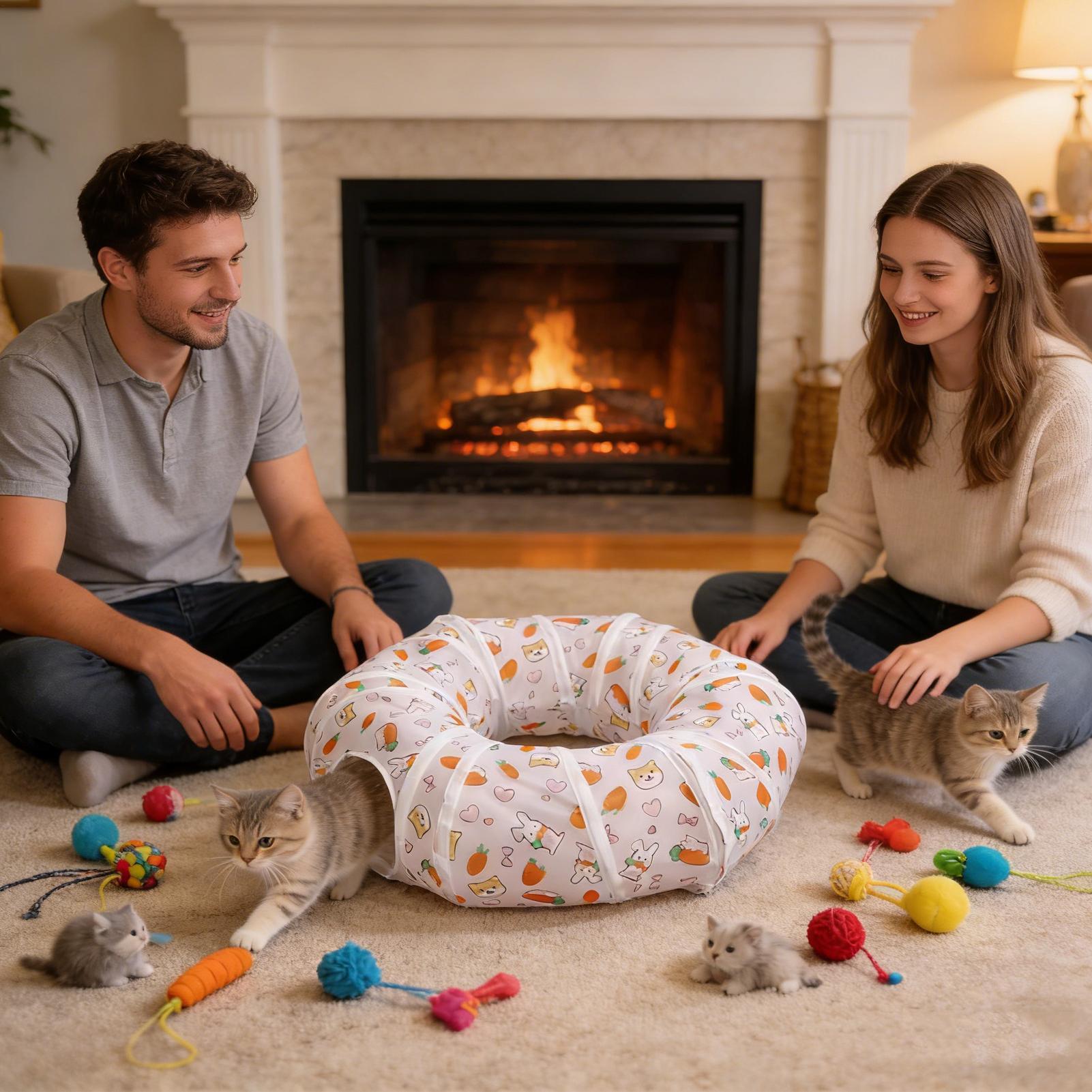 猫用トンネル　インタラクティブ折りたたみ式迷路おもちゃ　柔軟 - Interactive Cat Toy のレビューと価格