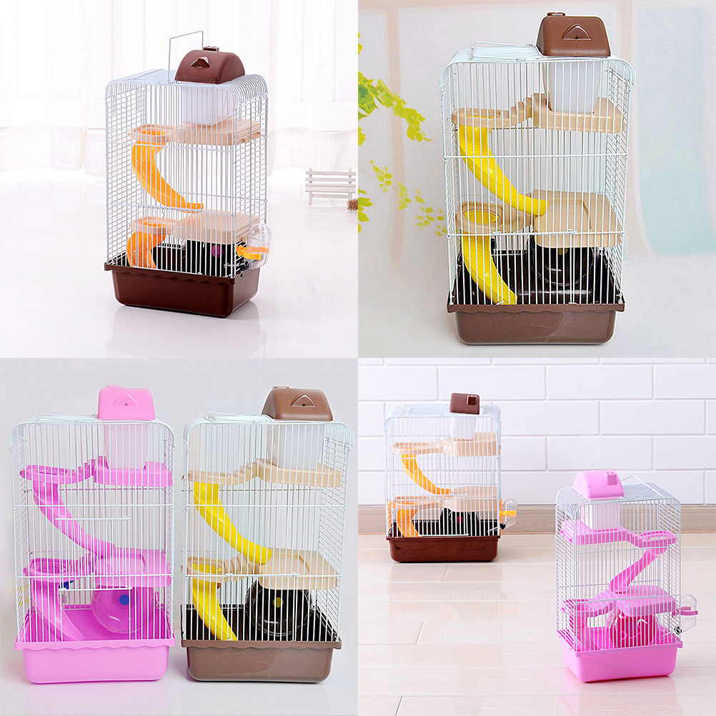 豪華な3層スライド式ハムスターケージ、環境に優しいPPプラス - Hamster Cage Wheel のレビューと価格