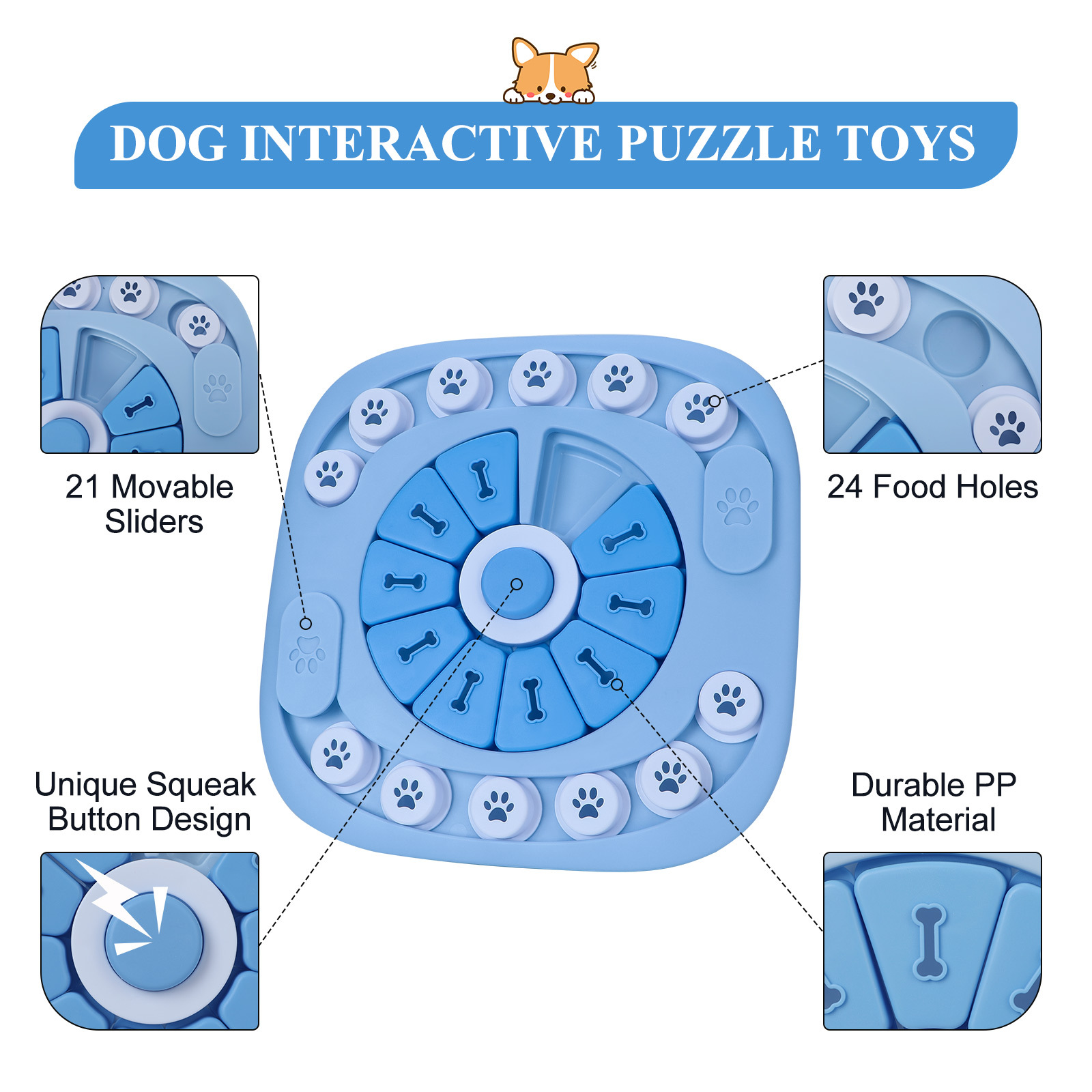 犬、治療のためのインタラクティブなパズルのおもちゃ、大規模な - Dog Treat Puzzle Toy のレビューと価格