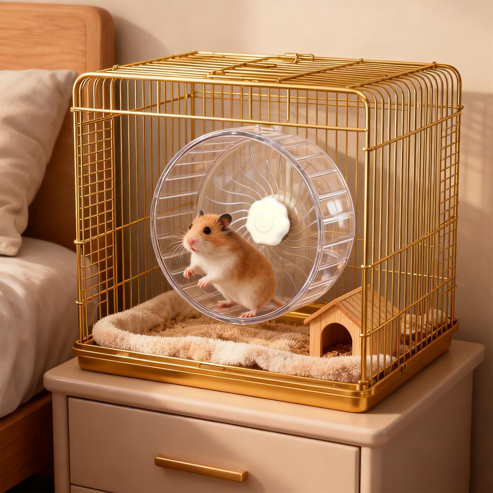 ハムスター用ランニングホイール 透明 広幅設計 静音 ローラ - Hamster Cage Wheel のレビューと価格
