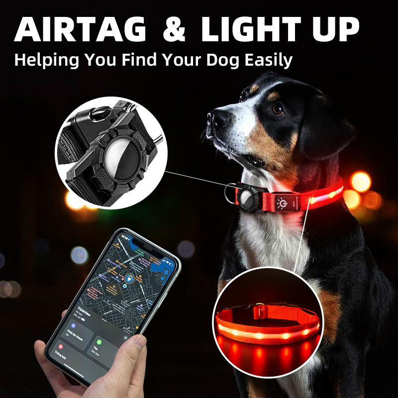 新しいペット用首輪 防水 LEDライト付き Apple Ai - Pet Gps Tracker Collar のレビューと価格