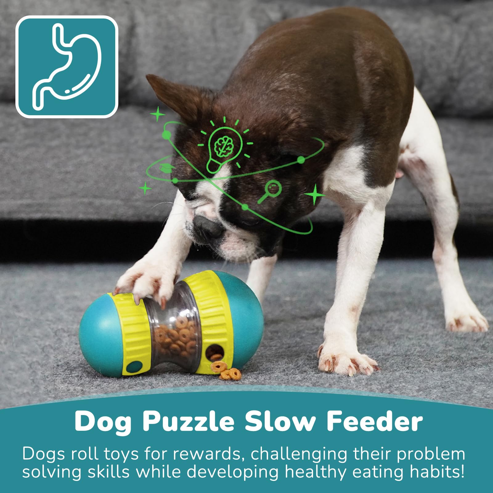 犬用おもちゃ＆調整可能なスローフィーダーボール - 犬用パズ - Dog Treat Puzzle Toy のレビューと価格