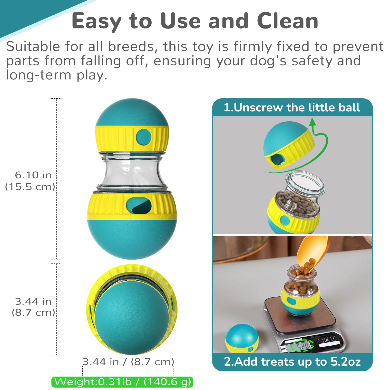 犬用おもちゃ＆調整可能なスローフィーダーボール - 犬用パズ - Dog Treat Puzzle Toy のレビューと価格