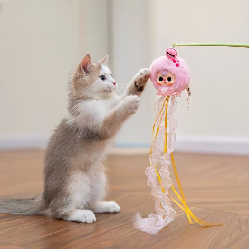 新しい赤ちゃん猫用おもちゃ、三匹の猫をからかう棒、ブラインド - Interactive Cat Toy のレビューと価格