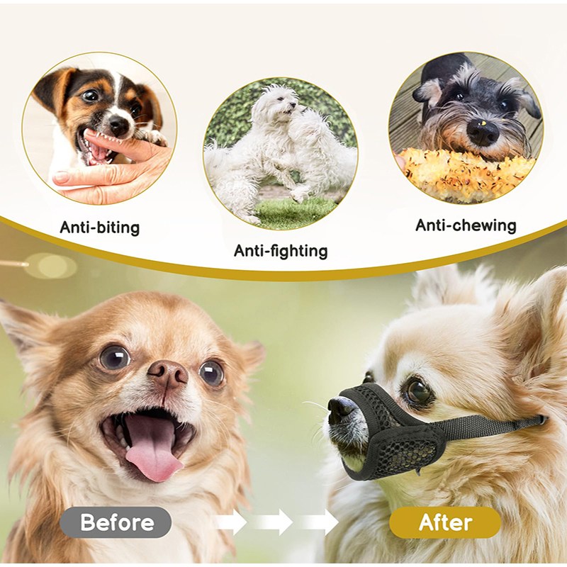 短い鼻の小型犬や中型犬用のメッシュマズル、噛みつき防止、チワ - Pet Supplies Hours のレビューと価格