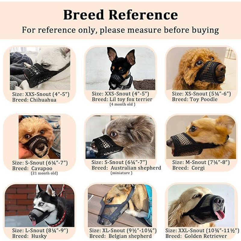 短い鼻の小型犬や中型犬用のメッシュマズル、噛みつき防止、チワ - Pet Supplies Hours のレビューと価格