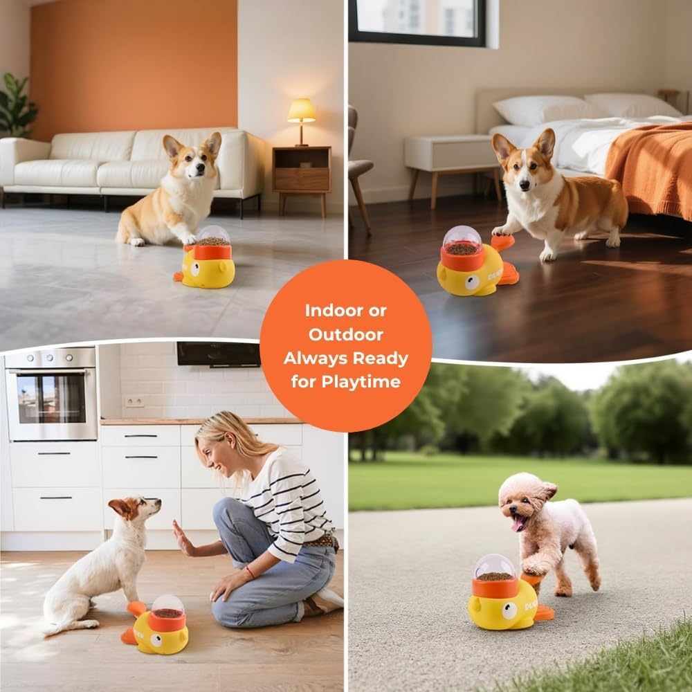 黄色いアヒル型ペット用スナックディスペンサー、インタラクティ - Dog Treat Puzzle Toy のレビューと価格