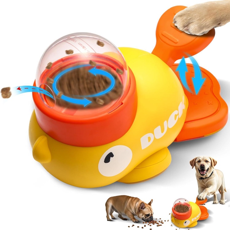 黄色いアヒル型のインタラクティブな猫用おやつディスペンサー、 - Dog Treat Puzzle Toy のレビューと価格