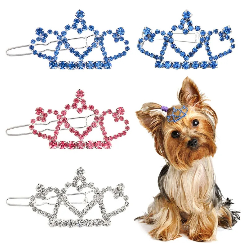 繊細なクリスタルの犬のヘアピン,ラインストーンクラウン,猫の - Pet Supplies York のレビューと価格