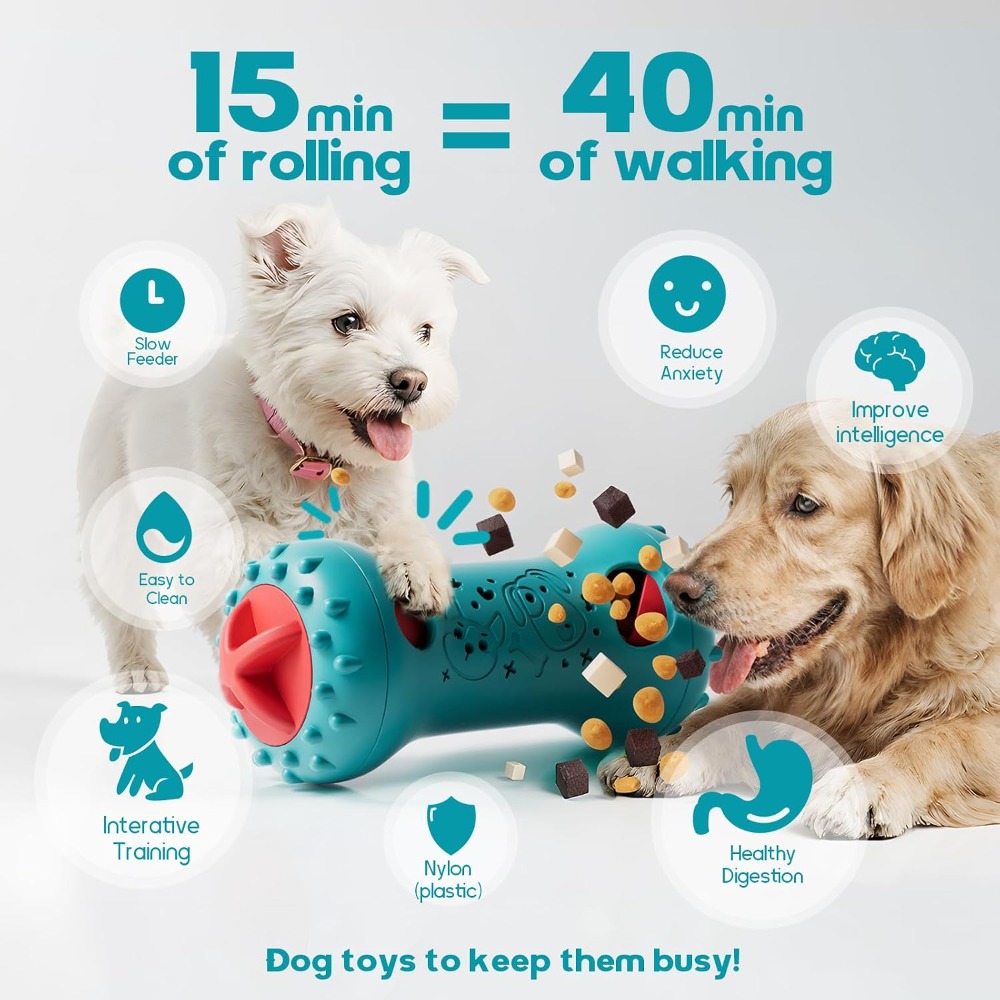 インタラクティブな犬用おもちゃ、調節可能なおやつ供給おもちゃ - Dog Treat Puzzle Toy のレビューと価格