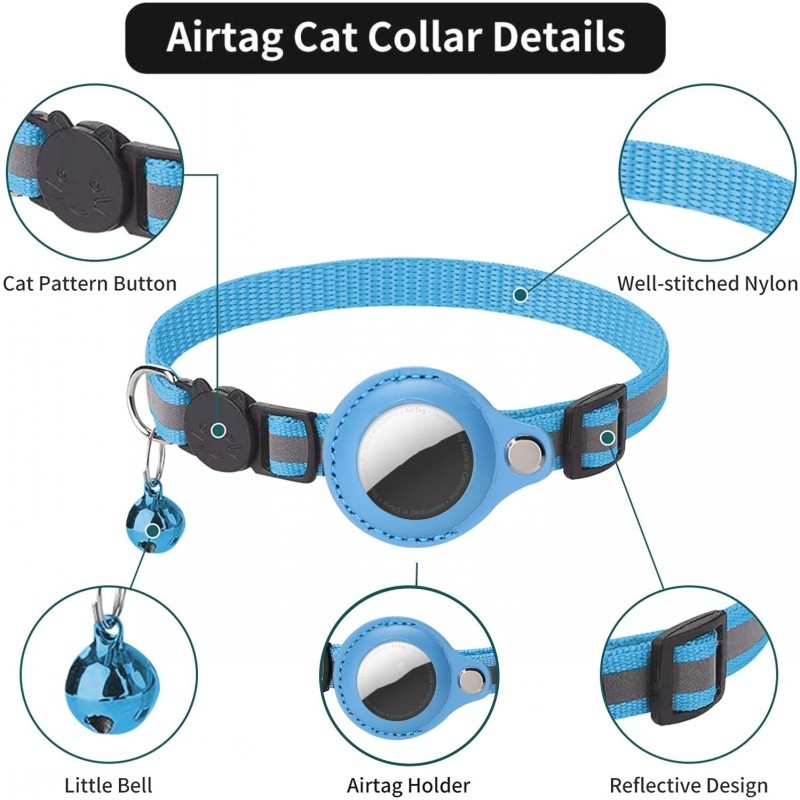 Apple エアタグケース猫の首輪ベル反射ナイロン首輪犬 G - Pet Gps Tracker Collar のレビューと価格