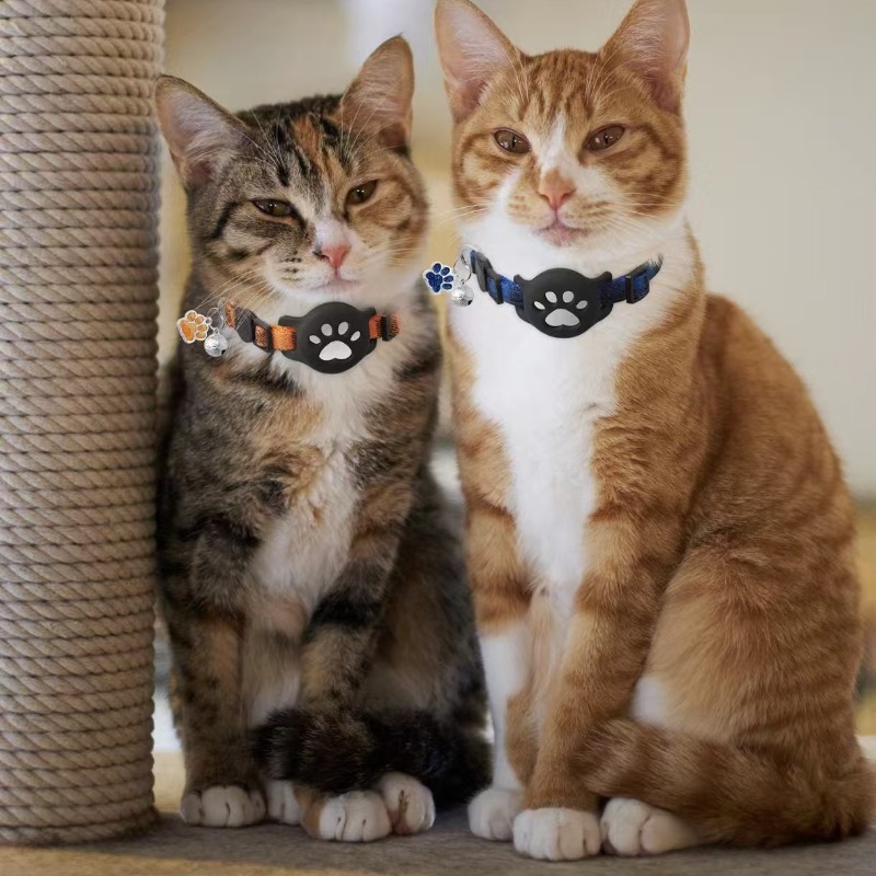エアタグ用ペット首輪 猫用首輪 肉球ベルペンダント首輪 ロケ - Pet Gps Tracker Collar のレビューと価格