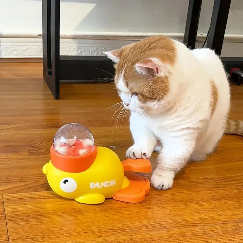黄色いアヒル型インタラクティブ猫用おやつディスペンサー、耐久 - Interactive Cat Toy のレビューと価格
