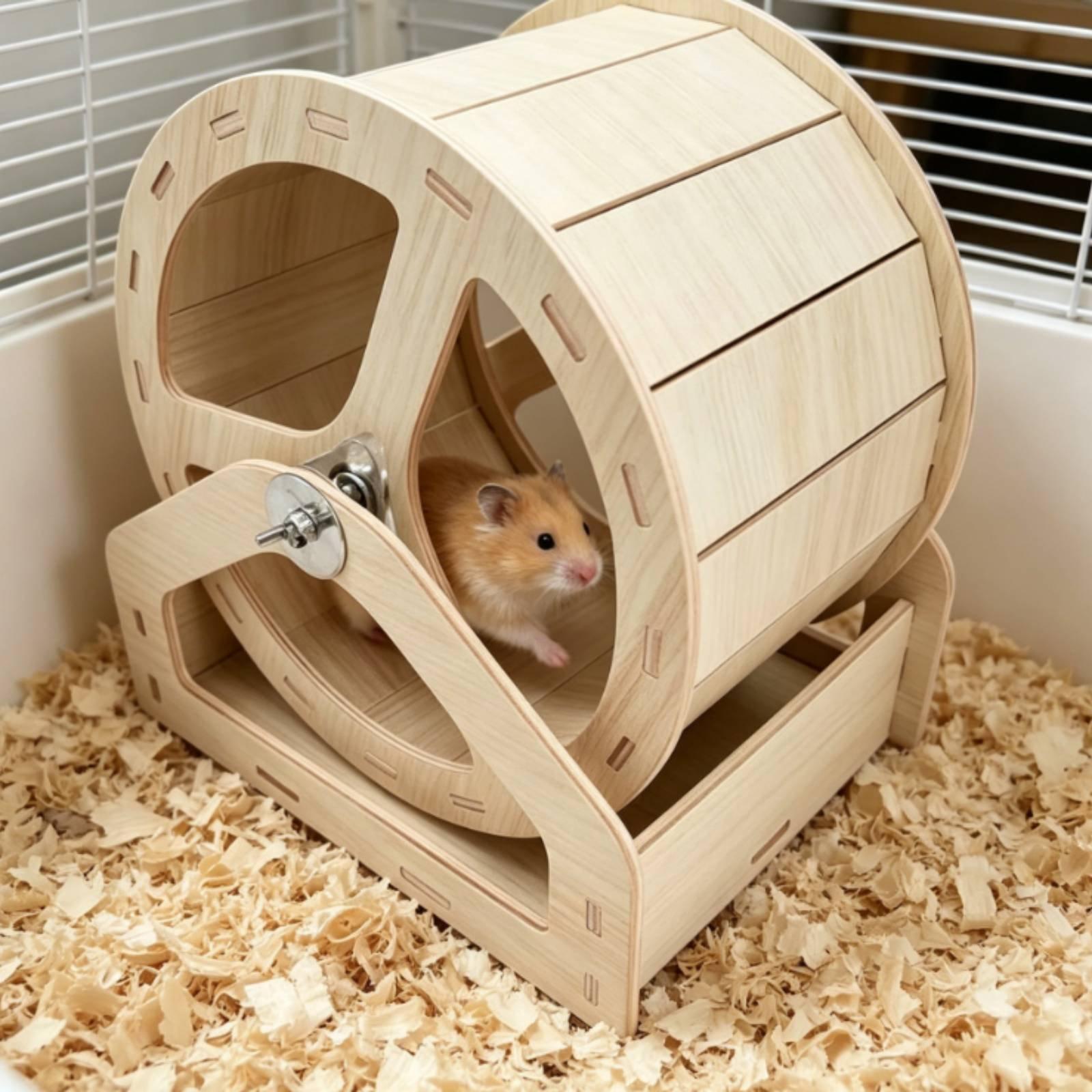ハムスター運動用ホイール 無垢材 静音 ランニングローラー  - Hamster Cage Wheel のレビューと価格