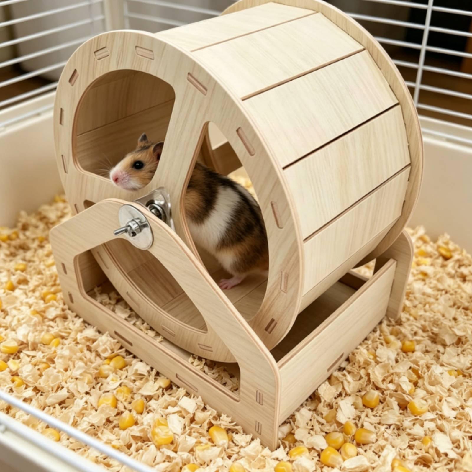 ハムスター運動用ホイール 無垢材 静音 ランニングローラー  - Hamster Cage Wheel のレビューと価格