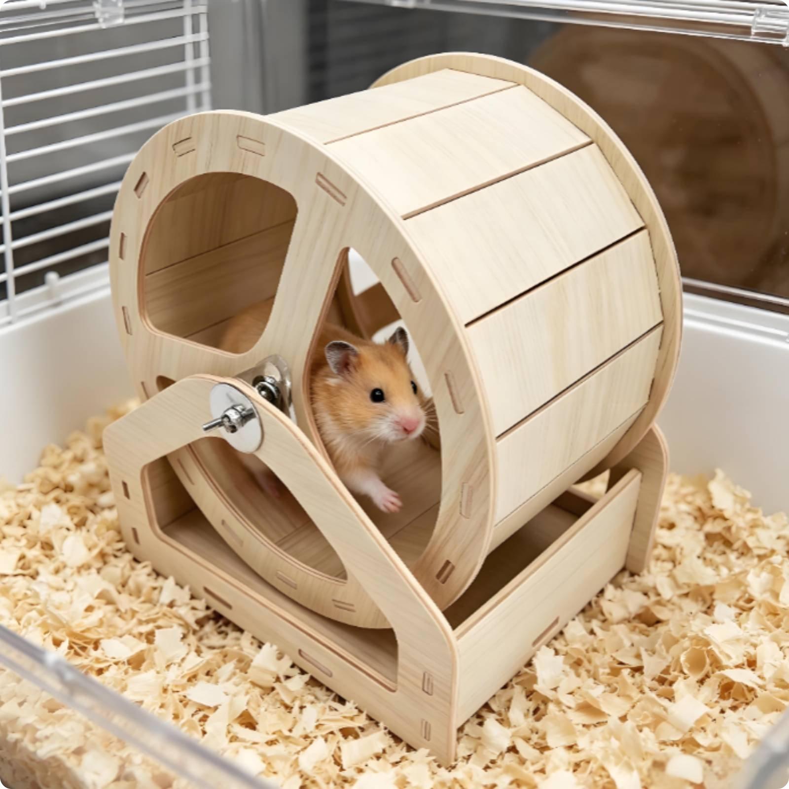 ハムスター運動用ホイール 無垢材 静音 ランニングローラー  - Hamster Cage Wheel のレビューと価格