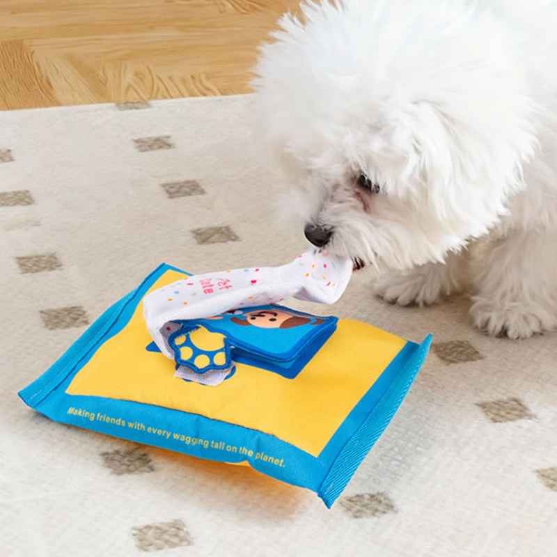中型犬用嗅覚玩具ティッシュボックス型餌隠しパズル噛むおもちゃ - Dog Treat Puzzle Toy のレビューと価格